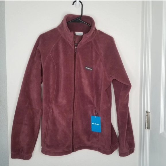Columbia Women's Burgundy Benton Springs Full Zip Fleece Jacket Size Large - Picture 6 of 8